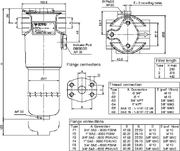 MP Filtri - FHP1351A10 - Pressure Fhp135/1-B-12-A10 3/4