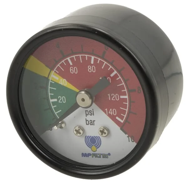 MP Filtri - MP9VR25P01 - Visual Pressure Gauge Rear 2.5 Bar MPF/MPT/MPFX/MPTX