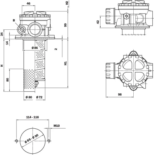 MP Filtri - MPH1101P10 - Return Filter Mph 110-1-P10