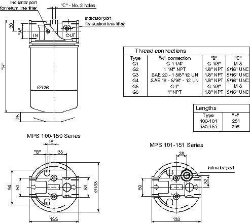 MP Filtri - MPS100SP25 - Suction Filter