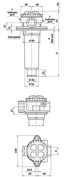 MP Filtri - MPT90251 - Filter Housing 1/2 W. Vent. Fi