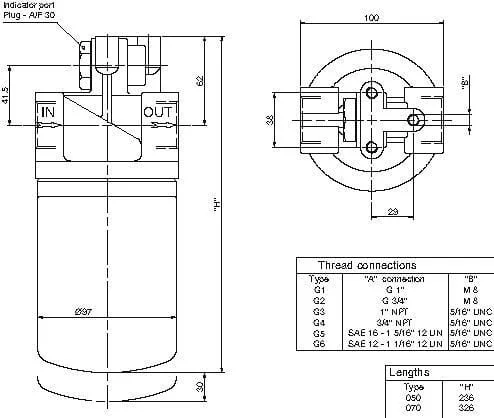 MP Filtri - MSH050BP25 - Return Filter 16-P25-T2 1"