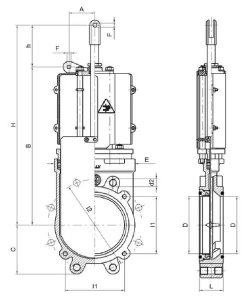 MZ - ARZO0100200551 - Knife Gate Valve 6" (HYDR)