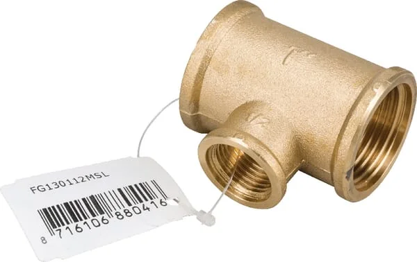 MZ - FG130112MSL - Brass T-Piece 3xf 1"x1/2"x1"
