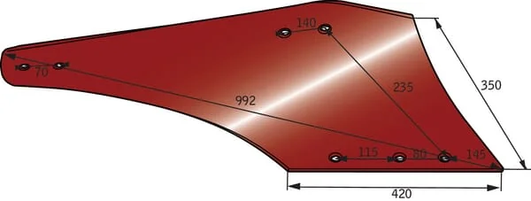 Naud - 031172D - H55 right moldboard