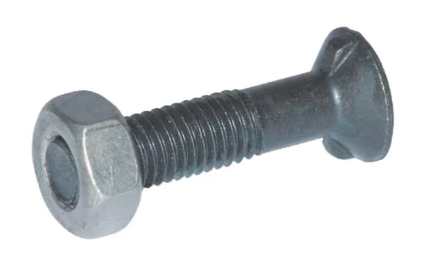 Non Branded - 10252N - Plough Bolt And Nut M10x25, 2 Nibs DIN11014 Cl. 8.8