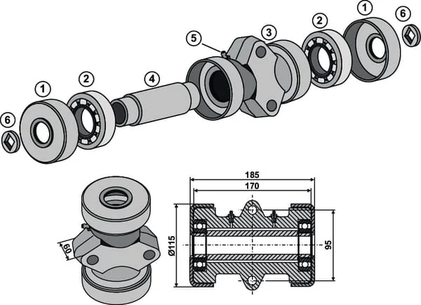 Non Branded - 1710000125 - Bearing Complete For 25x25 Square