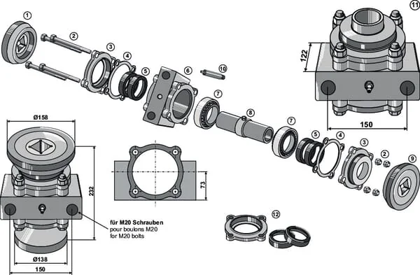 Non Branded - 17100042C - Bearing Housing Complete Without Flange