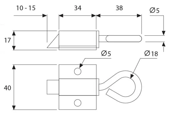 Non Branded - 2467001 - Ring Tail Slam Door Catch