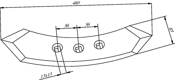 Non Branded - 444898KR - Cultivator Point 480x80x12mm