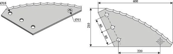 Non Branded - 60103501Z - Feeder Wagon Knife 5 mm Strautmann