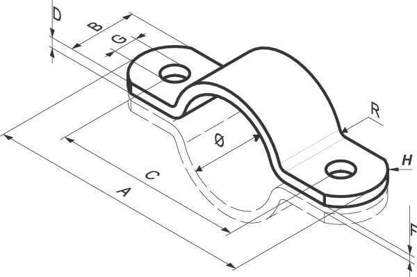 Non Branded - 825834 - Pipe Clamp 3/4" Galvanized