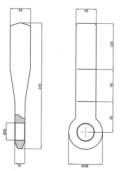 Non Branded - BE606050 - Tow Eye, Without Bush 60x60 50mm