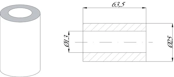 Non Branded - BH2410 - Flail Bush 63.5mm Wide Suitable For Ferri