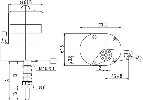 Non Branded - CA503120080 - Wiper Motor 12V 110° Shaft L:61mm Diameter6mm