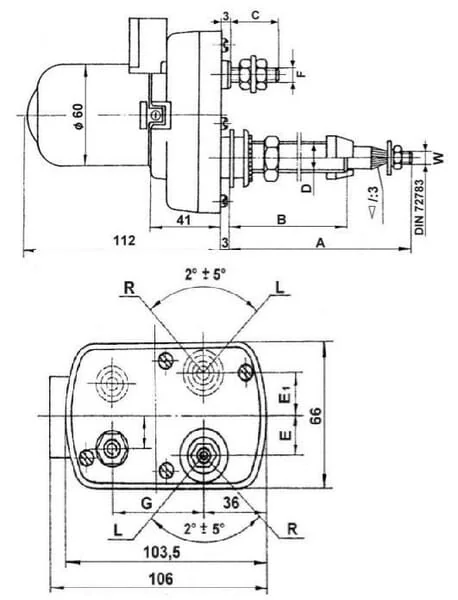 Non Branded - CA503121012 - Wiper Motor 12V 115° Shaft L:87mm Diameter8mm
