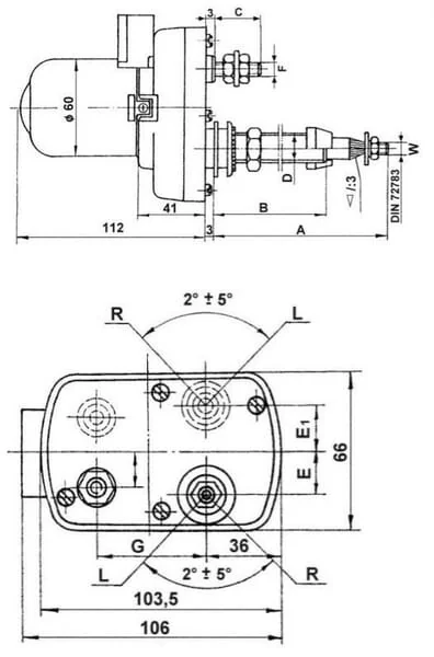 Non Branded - CA503402899 - Wiper Motor 12V 135° Shaft L:65mm Diameter8mm