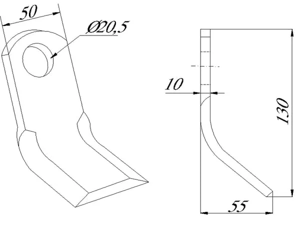 Non Branded - CK4340 - Cranked Flail 50x130mm Nobili