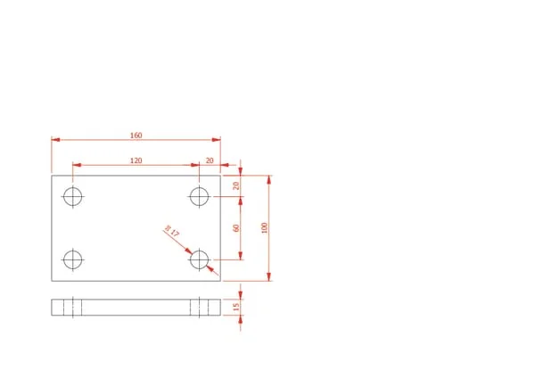 Non Branded - CP10181 - Tine Clamp 40x40mm For Frame 100x100mm