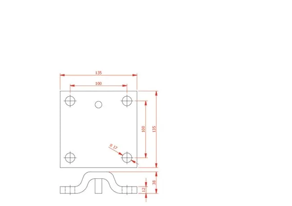 Non Branded - CP10185 - Tine Clamp 30x30mm For Frame 80x80mm