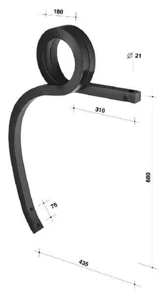 Non Branded - CP406801 - Cultivator Spring 40x40x680 LH