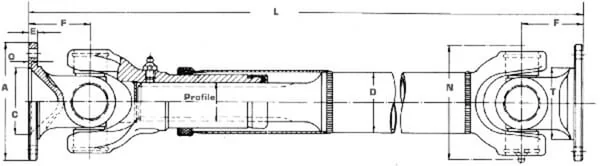 Non Branded - EDS021201370W - Cardan Shaft l1370