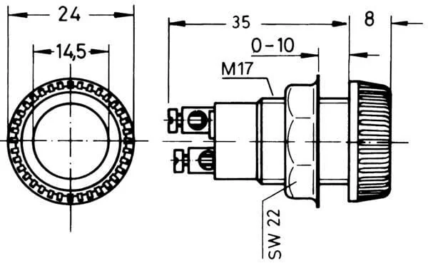 Non Branded - EL738000 - Warning Light, Blue, 12/24V