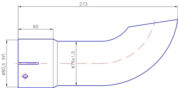 Non Branded - EX901080 - End Piece Outlet Diameter 80mm