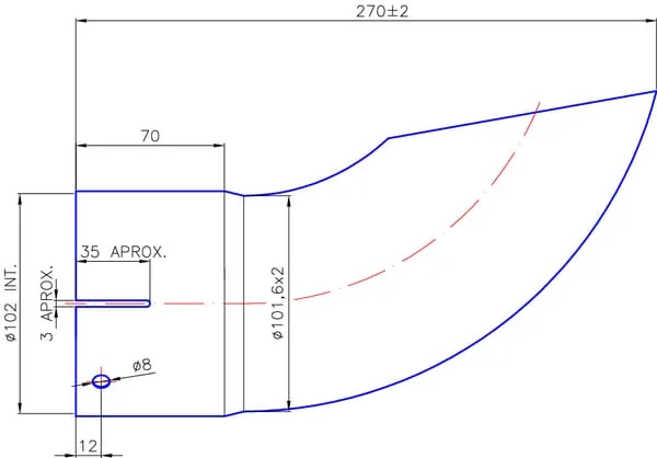 Non Branded - EX901100 - End Piece Outlet Diameter 100mm