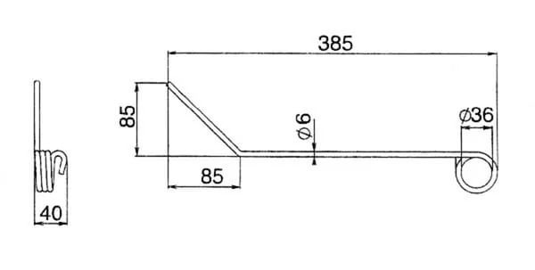 Non Branded - HA17913 - Harrow Tine 435mm Hatzenbichler