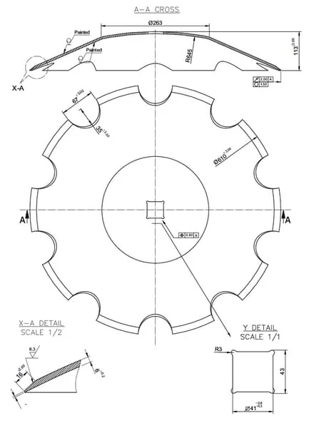 Non Branded - HD488592 - Harrow Disc 610x6/41 Notched