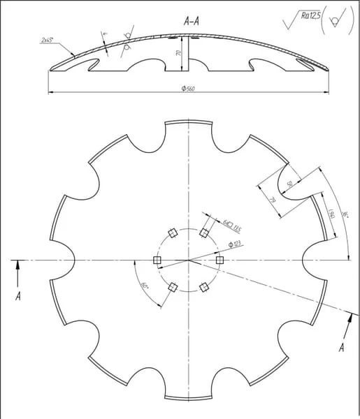 Non Branded - HD560120 - Harrow Disc Notched 560 mm, 6-H