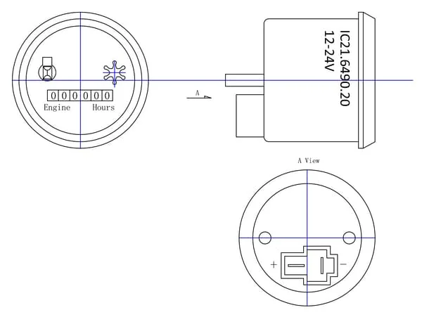 Non Branded - I00003 - Hour Meter 8-24v 52mm