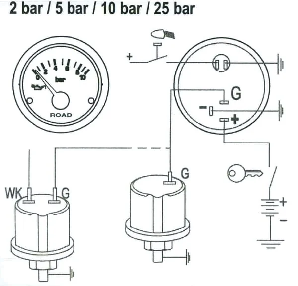 Non Branded - I00013 - Oil Pressure Gauge 5bar 24v 52mm