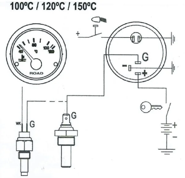 Non Branded - I00016 - Temperature Gauge 120°c 12v 52mm