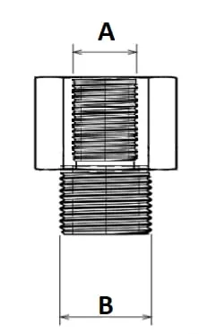 Non Branded - I00085 - Reducing Adaptor Female/Male Brass M14x1.5-M20x1.5
