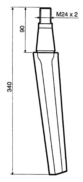 Non Branded - KE1603 - Power Harrow Tine Lh/Rh, Length 340mm, Suitable For Vigolo