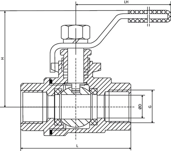 Non Branded - KS12FRVS - Ball Valve, Stainless Steel, 2xF 1/2''
