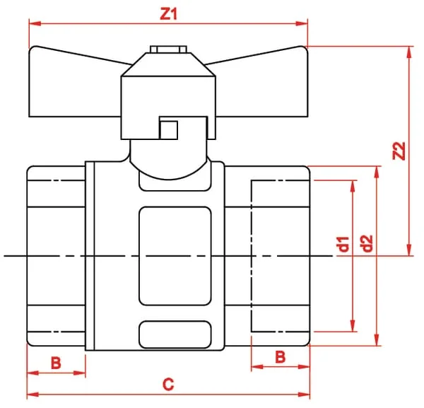 Non Branded - KS34FV - Wing-Grip Ball Valve 3/4" I/I