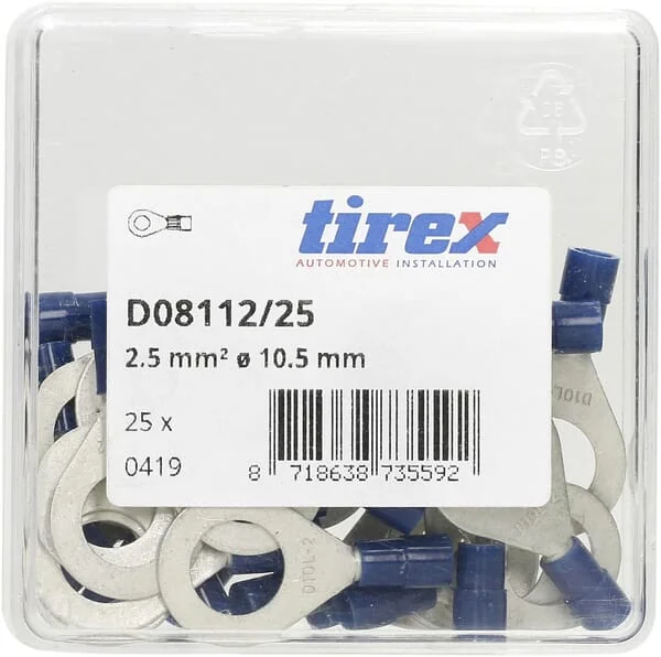 Non Branded - LA9395 - Ring Connector, Blue, 1.5-2.5mm² Diameter 10mm (25x)