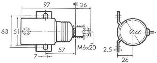 Non Branded - MB4611A - Shut-Off Solenoid 12V 25mm 70