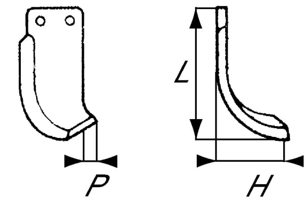 Non Branded - RB1570 - Rotary Harrow Blade RH 192x92x80mm/6mm Suitable For Eberhardt