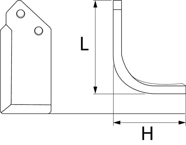 Non Branded - RB84151402 - Rotovator Blade LH 220x130x80mm 8mm Thick Suitable For Rabe