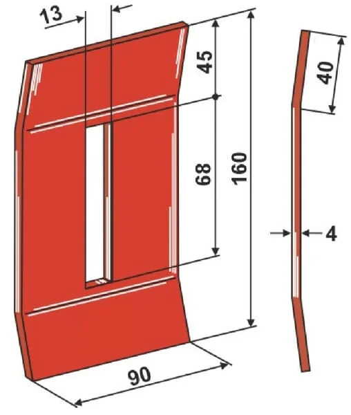 Non Branded - RF23748N - Scraper Hardox®450, Suitable For Rau