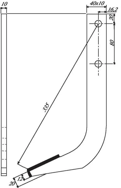 Non Branded - RRT1898 - Ridger Tine Coated 40x10 L=335
