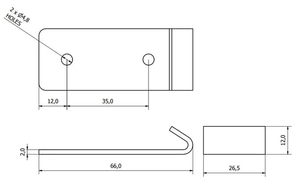 Non Branded - TX4757 - Striker Plate For Bonnet Holder