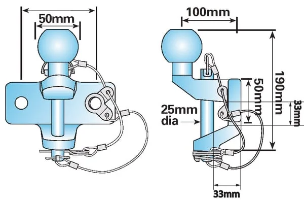 Non Branded - WSMP82 - Hitch Ball-Head Bolt 50 Mm