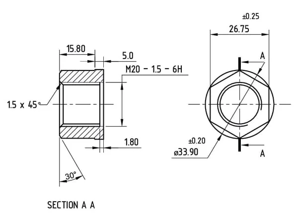 Non Branded - X435511130000N - Wheel Nut M20 x 1.5