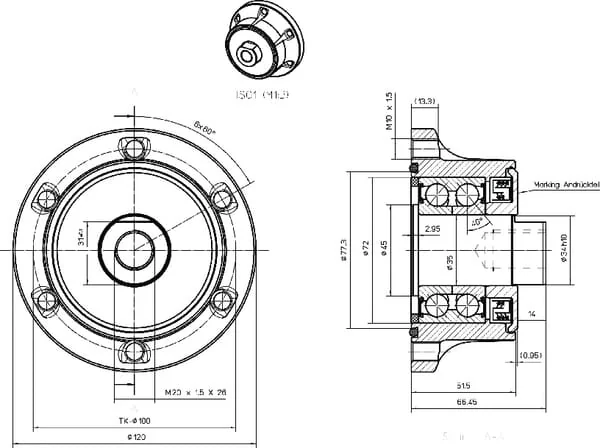 NSK - AHU34120B01 - Disc Harrow Wheel Hub