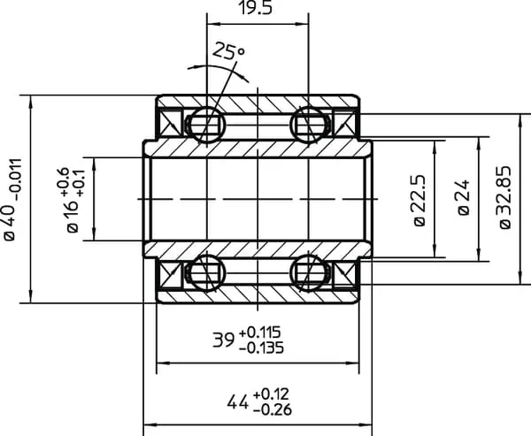 NSK - DAC1640442RSLCS16 - Deep Groove Ball Bearing 16x40x44
